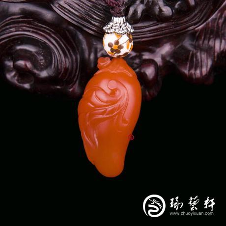 【琢艺轩】四川凉山南红玛瑙樱桃红挂件   红火   6克