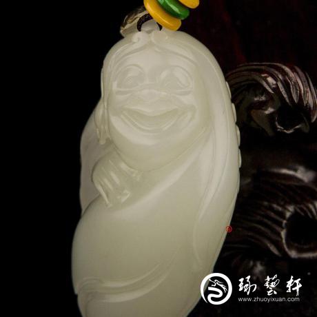 【琢艺轩】新疆和田玉黑皮一级白玉籽玉挂件 刘海戏金蟾 36克