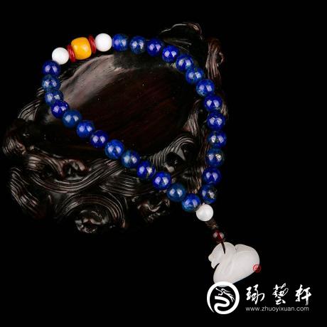 【琢艺轩】新疆和田玉羊脂白玉籽玉手链 天鹅手链 13克