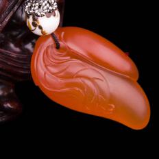 四川凉山南红玛瑙樱桃红挂件  双娇  5克