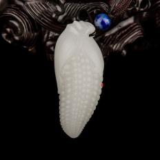 新疆和田玉羊脂白玉籽玉挂件 金玉满堂 16克