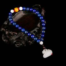 新疆和田玉羊脂白玉籽玉手链 天鹅手链 13克