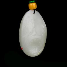 新疆和田玉洒金皮白玉籽玉挂件 祥瑞 21克