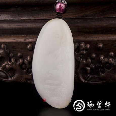 【琢艺轩】穆宇静 新疆和田玉洒金皮羊脂白玉籽玉把件 春晓（独籽） 91.4克