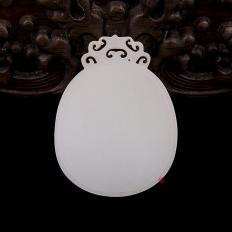 新疆和田玉白皮一级白玉籽玉玉牌 平安无事牌 29.8克