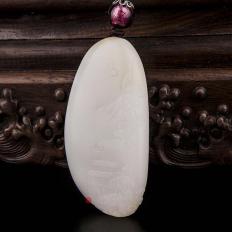 穆宇静 新疆和田玉洒金皮羊脂白玉籽玉把件 春晓（独籽） 91.4克