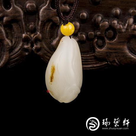 【琢艺轩】新疆和田玉一级白玉籽玉挂件 春芽（独籽） 13克