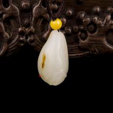 新疆和田玉一级白玉籽玉挂件 春芽（独籽） 13克