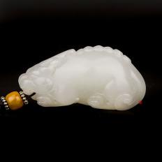 新疆和田玉白玉籽玉挂件 貔貅 37克