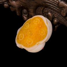 新疆和田玉红皮羊脂白玉籽玉挂件 莲蓬 10克