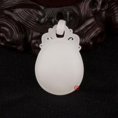 新疆和田玉羊脂白玉籽玉玉牌 平安无事牌 16克