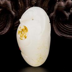 新疆和田玉红皮一级白玉籽玉挂件 鱼跃龙门 13克