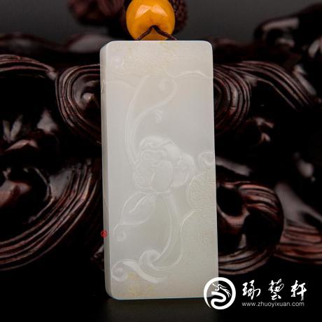 新疆和田玉洒金皮一级白玉籽玉玉牌 盛夏 11克