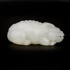 新疆和田玉一级白玉籽玉挂件 貔貅 40克