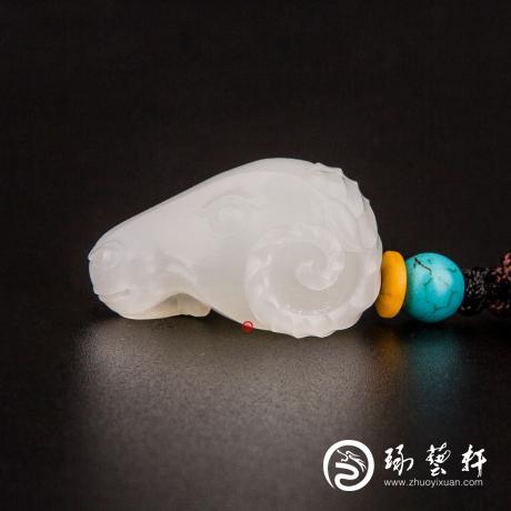 【琢艺轩】新疆和田玉羊脂白玉籽玉挂件 领头羊 8克