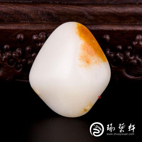 【琢艺轩】新疆和田玉黄皮白玉籽玉 原石 144.7克