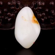 新疆和田黄沁皮羊脂白玉籽玉 原石 37克