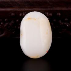 新疆和田洒金皮羊脂白玉籽玉 原料 92.5克