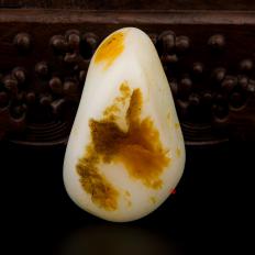 新疆和田玉红皮白玉籽玉 原石 90克