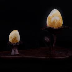 穆宇静 新疆和田玉红皮白玉籽玉摆件 红红火火 246克