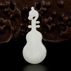 新疆和田一级白玉籽玉挂件 马头琴 12克