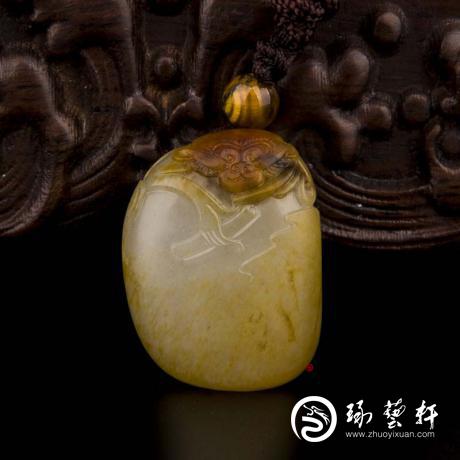 新疆和田白玉红皮籽玉挂件(独籽) 灵猴 19克