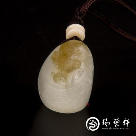 【琢艺轩】新疆和田糖玉籽玉挂件（独籽） 灵猴 14.7克