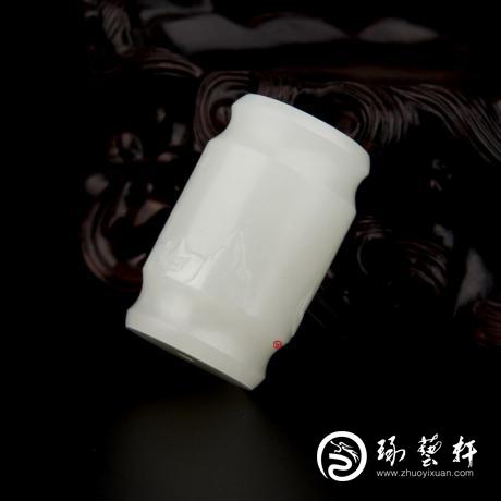 【琢艺轩】新疆和田玉白皮一级白玉籽玉勒子 秋色 26.7克