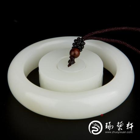 【琢艺轩】穆宇静 新疆和田玉黄皮羊脂白玉籽玉 手镯一套 139克