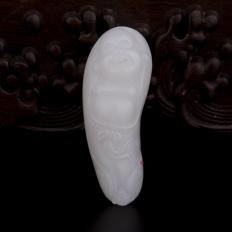 新疆和田玉白皮一级白玉籽玉挂件 佛 20.7克