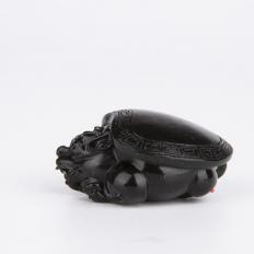 穆宇静 新疆和田玉墨碧籽玉挂件 龙龟 15.1克