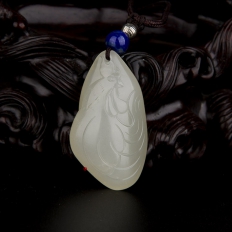 新疆和田玉白皮一级白玉籽玉挂件 十二生肖-鸡 11克