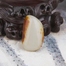 新疆和田玉枣红皮一级白玉籽玉 原石 10.7克