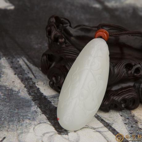 【琢艺轩】新疆和田玉白皮一级白玉籽玉挂件 问道 30.7克