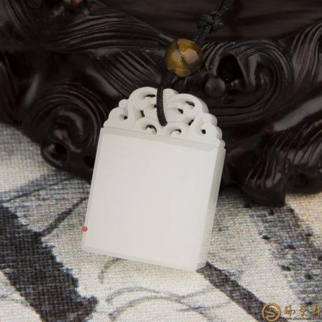 【琢艺轩】新疆和田玉羊脂白玉籽玉挂件 平安牌 15克