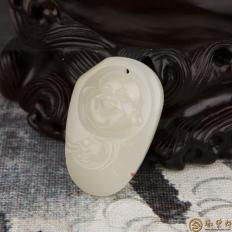 新疆和田玉黄皮白玉籽玉挂件 佛牌 10克