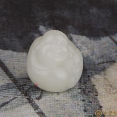 新疆和田玉白皮羊脂白籽玉挂件 佛 15.2克