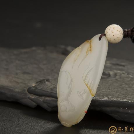 新疆和田玉秋梨皮白玉籽玉挂件（独籽） 远行 10.8克