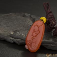 四川凉山南红玛瑙樱桃红挂件   赐福  5克