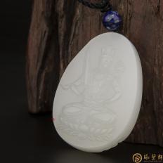 新疆和田玉白皮一级白玉籽玉把件 虚空藏 30.5克