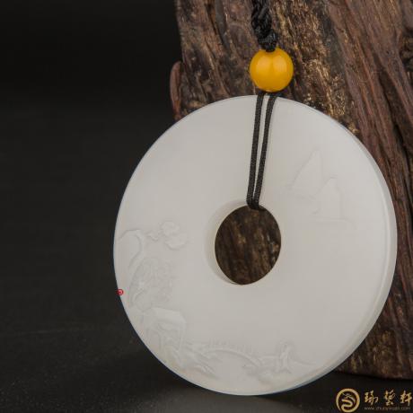 【琢艺轩】新疆和田玉手镯心一级白玉籽玉玉平安牌 怡然 35.8克