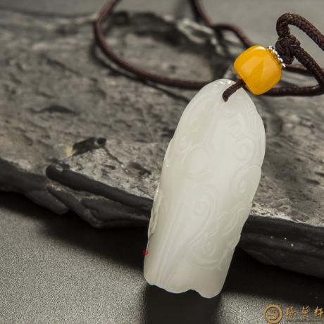 【琢艺轩】新疆和田玉白皮一级白玉籽玉挂件 腾 11克