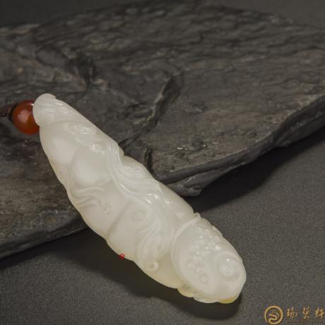 【琢艺轩】新疆和田玉红皮白玉籽料挂件 如意 23克（客户代卖）