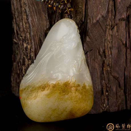 【琢艺轩】穆宇静 新疆和田玉红皮一级白玉籽玉把件 祥龙（独籽） 186克