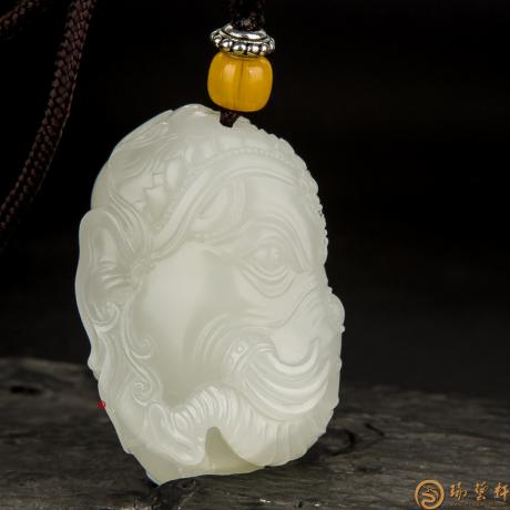 【琢艺轩】新疆和田玉白皮一级白玉籽玉挂件 六牙白象 35.5克