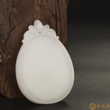 【琢艺轩】新疆和田玉白皮羊脂白玉籽玉玉牌 无事平安牌 36.5克