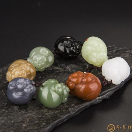 【琢艺轩】新疆和田玉白皮白玉籽玉手链 缤纷祝福 106.3克