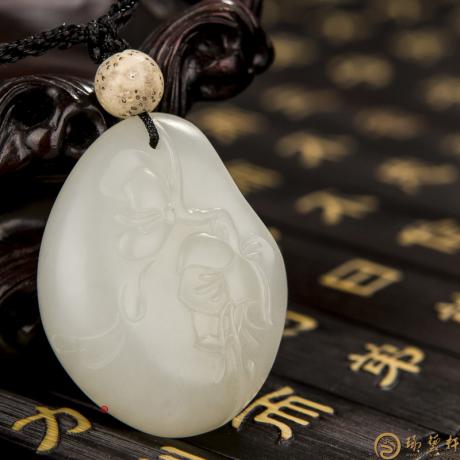 新疆和田白玉籽玉挂件 山玉兰 16克
