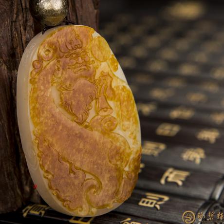 新疆和田红皮白玉籽玉牌子 火神 68.8克