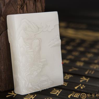 新疆和田一级白玉籽玉牌子 忆江南 97克